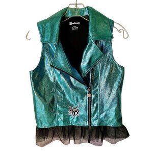 Disney Descendants 3 Teal Uma Motorcycle Vest Black Vest Tulle XL (14/16)